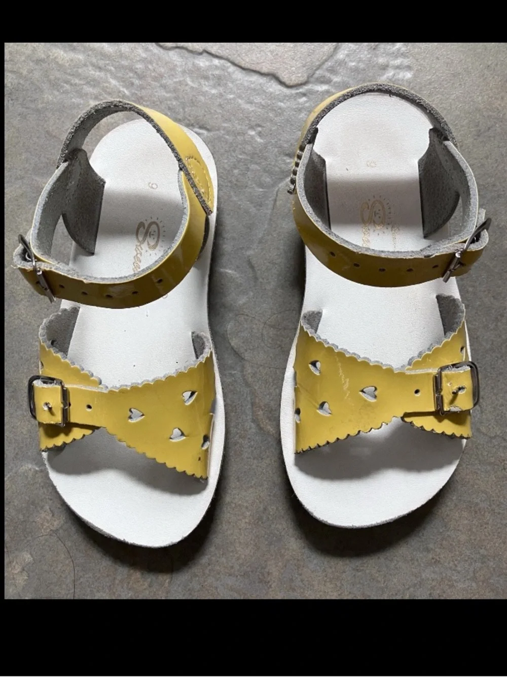 Salt Water Sweetheart Sandals Toddler Size 9 Shiny Yellow